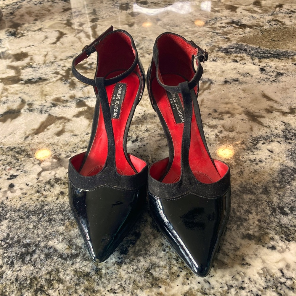 Charles Jourdan Patent Leather T strap